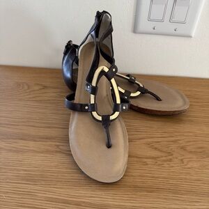 Cameo Brown and Gold Strappy Sandals
